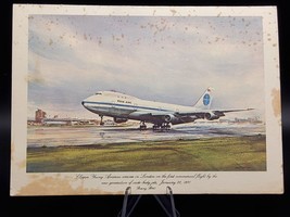 Pan Am Menu Clipper Historic 1st Flights Wide Body Jets ~ Boeing B747 / Postcard - £7.72 GBP