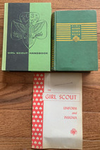 2 Vintage Girl Scout Handbook. 1940 HC, 1956 HC + Pamphlet - $20.00