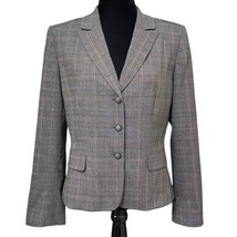 Tahari ASL Gray Pink Plaid Blazer Jacket Size 10 Office Career - $41.99