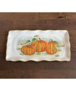 Maxcera Pumpkin Fall Leaves  Thanksgiving Serving Platter Ceramic New Fr... - £43.12 GBP