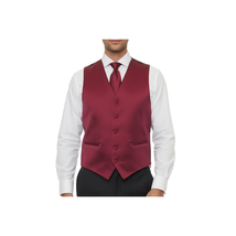 Mens Q Brand Formal Vest Tie Hankie after Six 10 Assorted Satin Burgundy new image 2