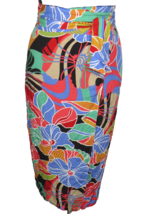 Aakaa Women&#39;s Multi Floral Hawaiian Wrap Midi Skirt SIze M - $40.00