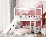 Twin Over Twin Bunk Bed With Two Drawers And Slide, House Bed With Slide... - $824.99