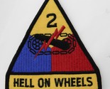 2ND ARMORED DIVISION HELL ON WHEELS US ARMY EMBROIDERED PATCH 3.75 INCHES - £4.43 GBP