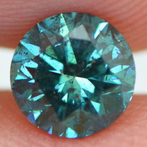 Round Shape Diamond Fancy Blue Color Loose SI1 Certified Enhanced 0.72 Carat - £385.68 GBP