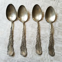 Lot of 4 Wm Rogers & Sons Spoons Silverplate AA 5 7/8" Florida Pattern - $16.25