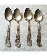 Lot of 4 Wm Rogers &amp; Sons Spoons Silverplate AA 5 7/8&quot; Florida Pattern - £12.71 GBP