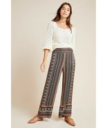 NWT ANTHROPOLOGIE SATIN GEO PRINTED CROP WIDE-LEG PANTS by FARM RIO XS, S - $69.99