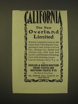1902 Chicago &amp; North-Western Railway Ad - California The New Overland Limited - £14.78 GBP