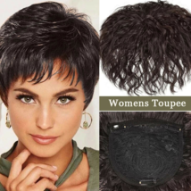 Women Genuine Human Hair Toupee Topper Curly Hairpiece Top Pieces Wigs Wiglet - £10.18 GBP+