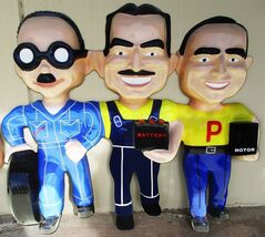 Manny Moe and Jack The Pep Boys Laser Cut Metal Sign 48" by 42" - $495.00