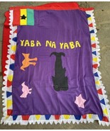 Magnificent Old Embroidered Purple Asafo Flag With Whale, Birds, Writing... - $300.00