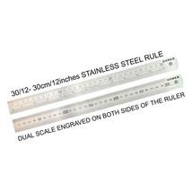 Osmer Dual Scale Stainless Steel Ruler 30cm - £24.29 GBP