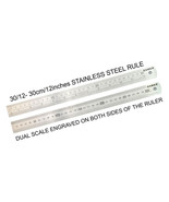 Osmer Dual Scale Stainless Steel Ruler 30cm - £24.32 GBP