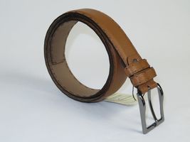Men Genuine Leather Belt PIERO ROSSI Turkey Full Grain Hand Stitch 301 Cognac image 4