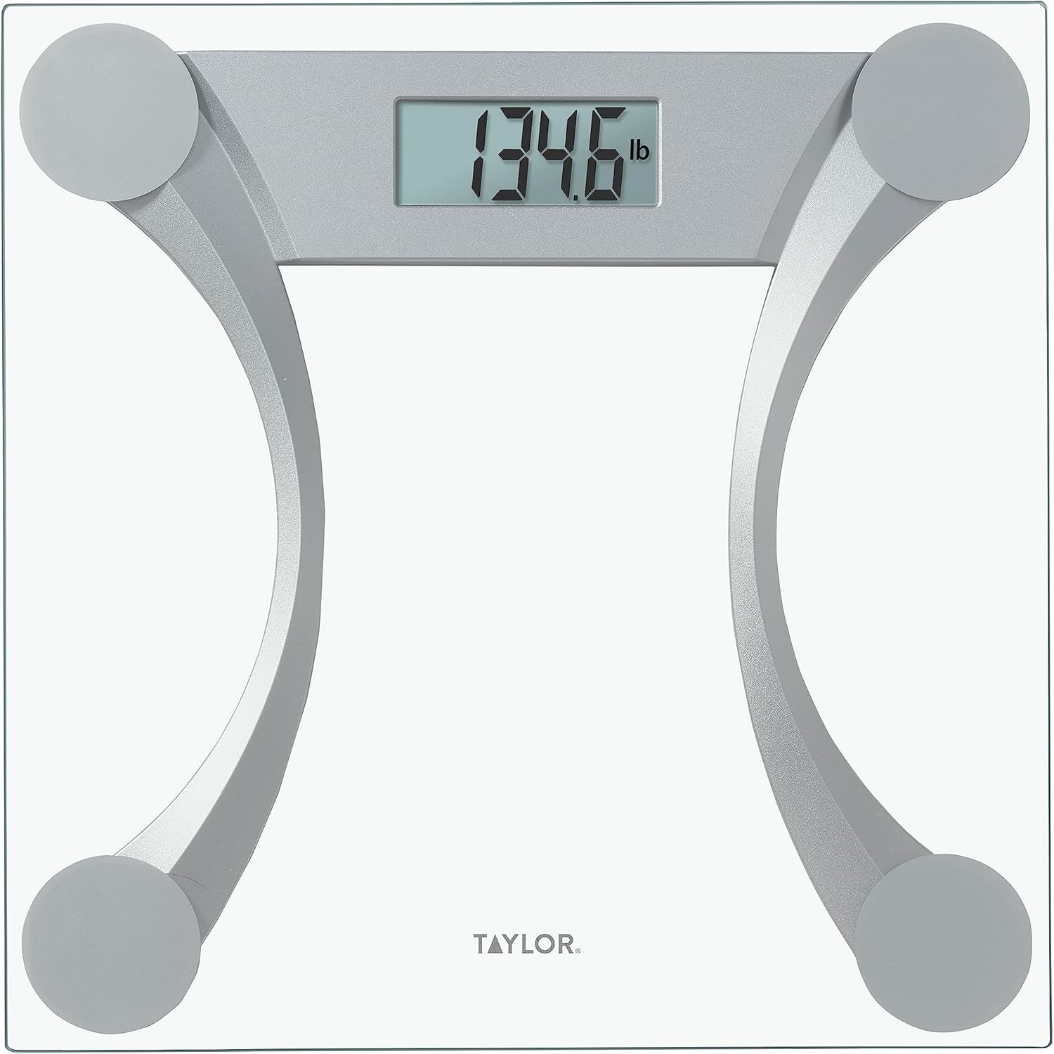 Taylor 400 Lb. Capacity Clear Glass Digital Bathroom Scale With Metallic... - $36.95