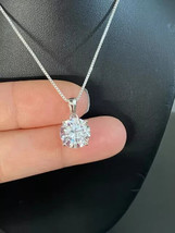 1.5Ct Round Cut Lab Created Diamond Pendant Necklace in 14K White Gold Plated - $69.29