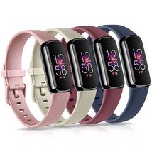 4 Pack Bands For Fitbit Luxe Bands, Soft Silicone Wristband Replacement Strap Fo - £14.89 GBP