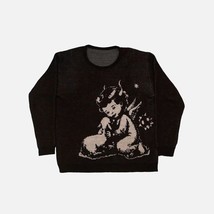 Y2K Angel Child Print Sweater - $34.99