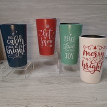 DesignPac Christmas Holiday Travel Mug Cup Tumbler Coffee Cocoa Tea Set ... - £15.72 GBP
