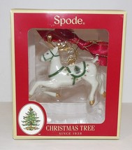 Lovely Nib Spode Porcelain Christmas Tree Prancing Reindeer Christmas Ornament - £15.97 GBP
