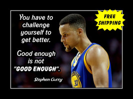 Inspirational Steph Curry Basketball Motivation Poster Print Wall Art Gift - £18.09 GBP+