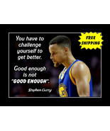 Inspirational Steph Curry Basketball Motivation Poster Print Wall Art Gift - $31.51 CAD+