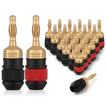 Wg-008 24K Gold Safety Speaker Connector Banana Plugs For Speaker Wire, ... - £36.03 GBP