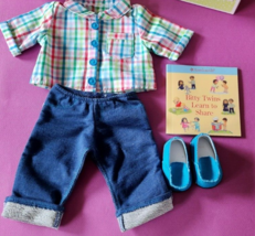 American Girl Bitty Twins 2013 Boys Rainbow Plaid Outfit ~ In Box - £29.11 GBP