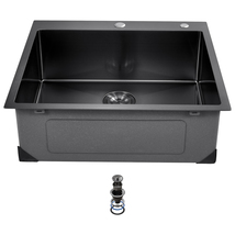 VEVOR Kitchen Sink Workstation 25 in Black 304 Stainless Top Mount Singl... - €117,56 EUR