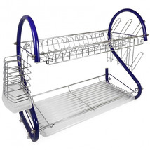 Better Chef 2-Tier 16 in. Chrome Plated Dish Rack in Blue - $1,571.51 MXN