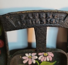 Cast Iron No. 9 Muffin Pan 1800's R&E Mfg. Co. with Painted Design image 3