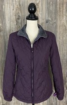 Free Country Quilted Jacket Plum Purple Small Fleece Lined, Full Zip - £17.73 GBP