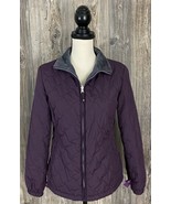 Free Country Quilted Jacket Plum Purple Small Fleece Lined, Full Zip - £17.75 GBP