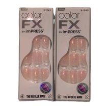 Pop Star Pink KISS imPRESS Color FX Lot 2 No Glue Mani, Peel &amp; Press iri... - $15.99