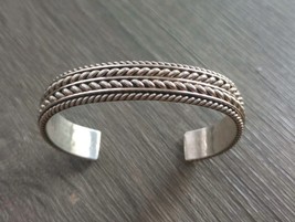 Heavy 925 Sterling Silver Braided Weave Cuff Bracelet 6&quot; Wrist Free Ship... - $99.99
