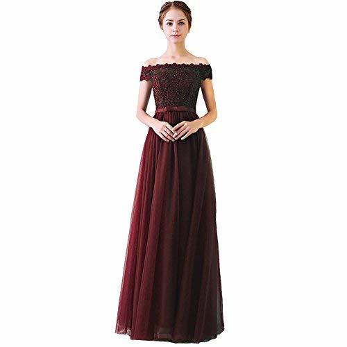 Custom Made Beaded Lace Off The Shoulder Prom Dresses Formal Evening Burgundy