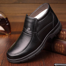 Men Winter Shoes Boots Genuine Leather Men&#39;s Snow Boots Large Size 38-46 Dad War - £56.25 GBP