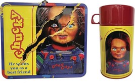 Child&#39;s Play - Chucky Retro Style Metal Lunch Box &amp; Beverage Container - $527.44 MXN