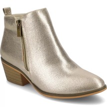 Journee Collection Women Ankle Booties Rebel Size US 7 Gold Sparkle Glitter - £23.23 GBP
