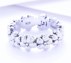 John Hardy JAI Symbols Love Flower Sterling Silver Stackable Band Ring - 7  NIB - £107.91 GBP