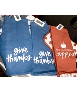 Kitchen Towels  and potholders GIVE THANKS AND PICK YOUR OWN APPLES THAN... - $347.53 MXN