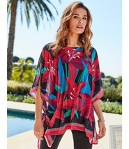 Tommy Bahama Women Sz OS Dream Air Petal Poncho Swimsuit Cover Up Tunic ... - £23.73 GBP
