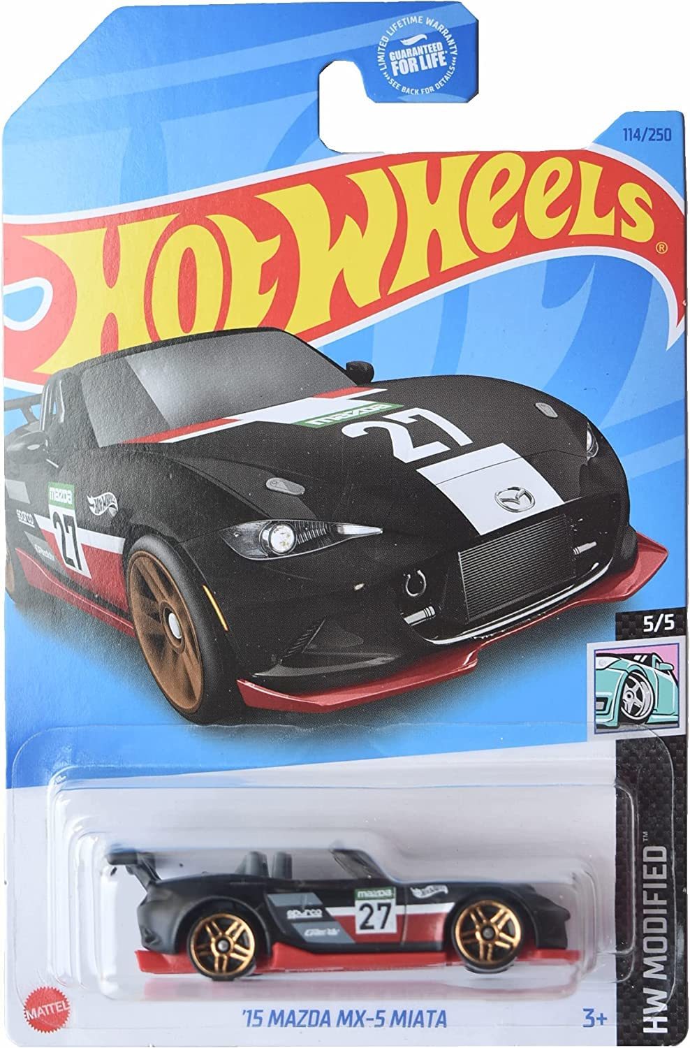 Hot Wheels &#39;15 Mazda MX-5 Miata, HW Modified 5/5 [Black] 114/250 - $6.01