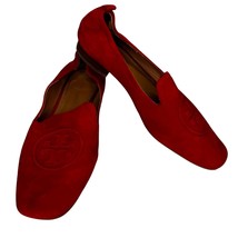 Tory Burch Ruby Smoking Slipper Loafer Flats Red Suede 8.5bn  - $99.00