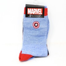Marvel Captain America 2-Pack Crew Socks Shield Blue HYPNotic HYP NYC Size 6-12 - £10.50 GBP
