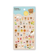CUTE TEDDY BEAR GEL STICKERS Sheet Animal Craft Kids Scrapbook Sticker Bebe - $3.41 CAD
