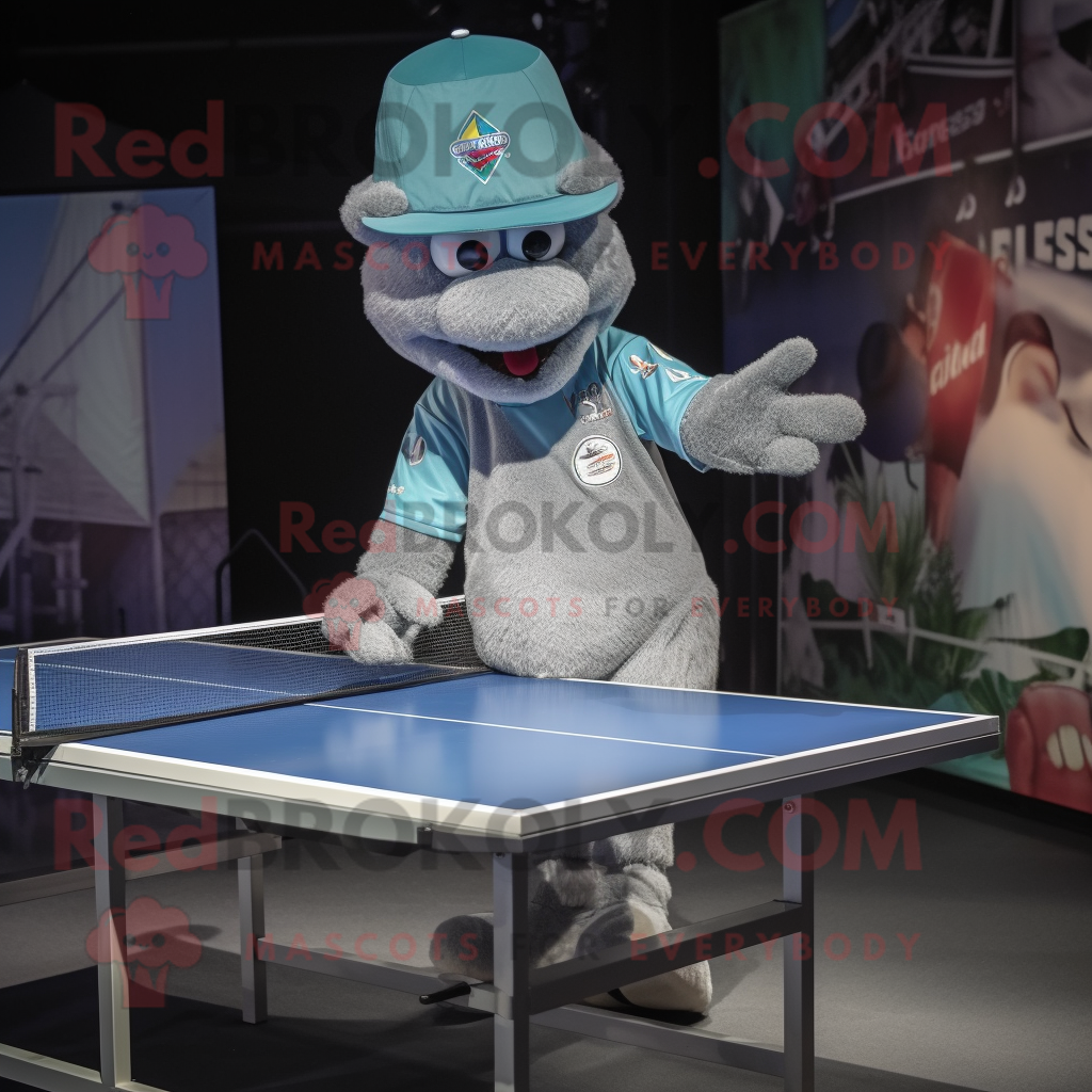 Silver Ping Pong Table mascot costume character dressed with a Bermuda S... - $1,199.00