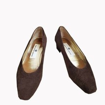 Saks Fifth Avenue Womens Shoes Size 6.5 Brown Herringbone Suede Slip-On ... - $38.92