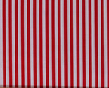 Cotton Red 1/4&quot; Stripes Striped on White Fabric Print by the Yard D148.16 - £9.82 GBP